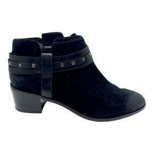 Clarks Breccan Ankle Boot Black 8 Shine Burnout Suede Western Cowgirl